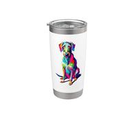 Colorful Pop Art Scottish Deerhound Gobelet isotherme en acier inoxydable double paroi
