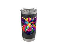 Colorful Pop Art Wild Pig Hog Hunting Boar Hunter Gobelet isotherme en acier inoxydable double paroi
