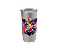 Colorful Pop Art Wild Pig Hog Hunting Boar Hunter Gobelet isotherme en acier inoxydable double paroi