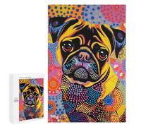 Colorful Pug Art Print-10 Puzzle 1000 Pièces Educa Jouet en Bois Cadeau Unique Décoration Intérieure Jeu Éducatif Challenge Toy Adultes Et Enfants À Partir De 14 Ans 1000 PCS