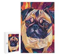 Colorful Pug Art Print-3 Puzzle 1000 Pièces Educa Jouet en Bois Cadeau Unique Décoration Intérieure Jeu Éducatif Challenge Toy Adultes Et Enfants À Partir De 14 Ans 1000 PCS