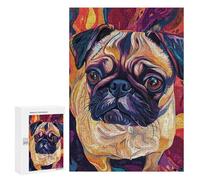 Colorful Pug Art Print-3 Puzzle 300 Pièces Educa Jouet en Bois Cadeau Unique Décoration Intérieure Jeu Éducatif Challenge Toy Adultes Et Enfants À Partir De 14 Ans 300 PCS