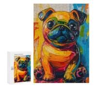 Colorful Pug Art Print-5 Puzzle 300 Pièces Educa Jouet en Bois Cadeau Unique Décoration Intérieure Jeu Éducatif Challenge Toy Adultes Et Enfants À Partir De 14 Ans 300 PCS