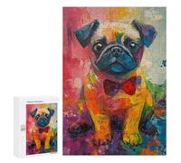 Colorful Pug Art Print-8 Puzzle 1000 Pièces Educa Jouet en Bois Cadeau Unique Décoration Intérieure Jeu Éducatif Challenge Toy Adultes Et Enfants À Partir De 14 Ans 300 PCS