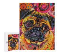 Colorful Pug Art Print-9 Puzzle 1000 Pièces Educa Jouet en Bois Cadeau Unique Décoration Intérieure Jeu Éducatif Challenge Toy Adultes Et Enfants À Partir De 14 Ans 500 PCS