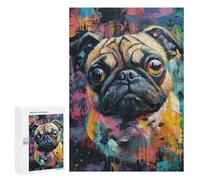 Colorful Pug Art Print Puzzle 300 Pièces Educa Jouet en Bois Cadeau Unique Décoration Intérieure Jeu Éducatif Challenge Toy Adultes Et Enfants À Partir De 14 Ans 300 PCS