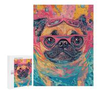 Colorful Pug in Water Puzzle 500 Pièces Educa Jouet en Bois Cadeau Unique Décoration Intérieure Jeu Éducatif Challenge Toy Adultes Et Enfants À Partir De 14 Ans 500 PCS