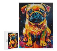 Colorful Pug Painting Art-2 Puzzle 1000 Pièces Educa Jouet en Bois Cadeau Unique Décoration Intérieure Jeu Éducatif Challenge Toy Adultes Et Enfants À Partir De 14 Ans 500 PCS
