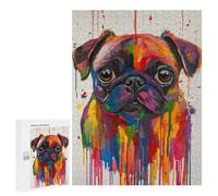 Colorful Pug Painting Art Puzzle 1000 Pièces Educa Jouet en Bois Cadeau Unique Décoration Intérieure Jeu Éducatif Challenge Toy Adultes Et Enfants À Partir De 14 Ans 500 PCS