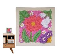 Colorful Punch Needle Kit, Embroidery Stitching Set, 9.84x9.84 Inches Portable Craft Kit with Beginner-Friendly Design, Needlework Supplies, Stitching Art Set with Durable Materials for Home