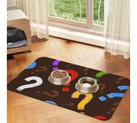 Colorful Question Mark,Waterproof Pet Feeding Mat,PU Leather Placemats for Cat Dog Water Bowl,Food Mats,40x60cm