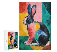 Colorful Rabbit Painting Artwork Puzzle 1000 Pièces Educa Jouet en Bois Cadeau Unique Décoration Intérieure Jeu Éducatif Challenge Toy Adultes Et Enfants À Partir De 14 Ans 1000 PCS