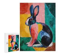 Colorful Rabbit Painting Artwork Puzzle 1000 Pièces Educa Jouet en Bois Cadeau Unique Décoration Intérieure Jeu Éducatif Challenge Toy Adultes Et Enfants À Partir De 14 Ans 500 PCS