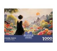 Colorful Render Illustration of Girl 1000 Pcs Carton Extra-épais Coffret De Puzzles Charming Lady Stimulant Et Éducatif Jeu Créatif Puzzles As Birthday Gifts 38x26cm/1000pcs