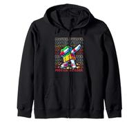Colorful Retro Master Builder Dabbing Blocks Bricks Builder Sweat à Capuche