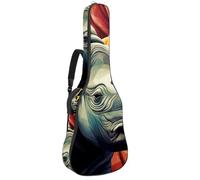 Colorful Rhino Sac pour guitare acoustique de 109 cm, 104 cm, 106,7 cm avec bandoulière réglable et crochet arrière, convient pour les guitares électriques, basses, guitares classiques, ukulélé,