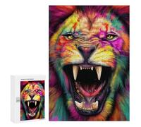 Colorful Roaring Lion Art Print-2 Puzzle 1000 Pièces Educa Jouet en Bois Cadeau Unique Décoration Intérieure Jeu Éducatif Challenge Toy Adultes Et Enfants À Partir De 14 Ans 300 PCS