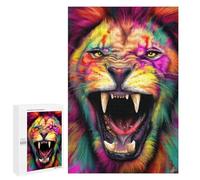 Colorful Roaring Lion Art Print-2 Puzzle 1000 Pièces Educa Jouet en Bois Cadeau Unique Décoration Intérieure Jeu Éducatif Challenge Toy Adultes Et Enfants À Partir De 14 Ans 1000 PCS