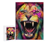 Colorful Roaring Lion Art Print-2 Puzzle 1000 Pièces Educa Jouet en Bois Cadeau Unique Décoration Intérieure Jeu Éducatif Challenge Toy Adultes Et Enfants À Partir De 14 Ans 500 PCS