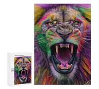 Colorful Roaring Lion Art Print Puzzle 1000 Pièces Educa Jouet en Bois Cadeau Unique Décoration Intérieure Jeu Éducatif Challenge Toy Adultes Et Enfants À Partir De 14 Ans 300 PCS