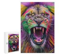 Colorful Roaring Lion Art Print Puzzle 1000 Pièces Educa Jouet en Bois Cadeau Unique Décoration Intérieure Jeu Éducatif Challenge Toy Adultes Et Enfants À Partir De 14 Ans 1000 PCS