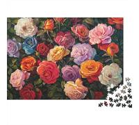 Colorful Roses Garden Colourful Vibrant Rose Garden 1000 Pieces Jigsaw for Adults The Impossible Challenge Brain Development 38x26cm/1000pcs