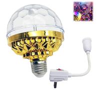 Colorful Rotating Disco Ball Light, LED Plug in Disco Ball Light, RgbDisco Lights Bulb, Plug in Rgb LED Stage Lights for Home Room Dance Parties (1)