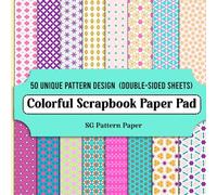 Colorful Scrapbook Paper Pad: Decorative Craft Paper with 50 unique Pattern designs on 100 sheets printed on both sides for Scrapbooking, Journaling, Card making, Decoupage, and more