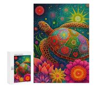 Colorful Sea Turtle Art Print Puzzle 1000 Pièces Educa Jouet en Bois Cadeau Unique Décoration Intérieure Jeu Éducatif Challenge Toy Adultes Et Enfants À Partir De 14 Ans 300 PCS