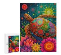 Colorful Sea Turtle Art Print Puzzle 1000 Pièces Educa Jouet en Bois Cadeau Unique Décoration Intérieure Jeu Éducatif Challenge Toy Adultes Et Enfants À Partir De 14 Ans 500 PCS