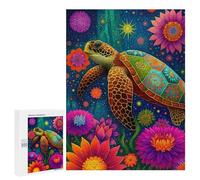 Colorful Sea Turtle Artwork-1 Puzzle 1000 Pièces Educa Jouet en Bois Cadeau Unique Décoration Intérieure Jeu Éducatif Challenge Toy Adultes Et Enfants À Partir De 14 Ans 500 PCS