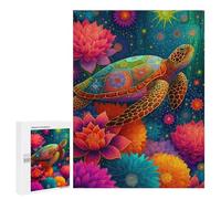 Colorful Sea Turtle Artwork Puzzle 1000 Pièces Educa Jouet en Bois Cadeau Unique Décoration Intérieure Jeu Éducatif Challenge Toy Adultes Et Enfants À Partir De 14 Ans 500 PCS