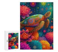Colorful Sea Turtle Artwork Puzzle 1000 Pièces Educa Jouet en Bois Cadeau Unique Décoration Intérieure Jeu Éducatif Challenge Toy Adultes Et Enfants À Partir De 14 Ans 300 PCS