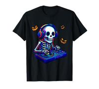 Colorful Skeleton As DJ Costume Halloween Musical Dancer T-Shirt