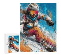 Colorful Skiing Action Puzzle 500 Pièces Educa Jouet en Bois Cadeau Unique Décoration Intérieure Jeu Éducatif Challenge Toy Adultes Et Enfants À Partir De 14 Ans 500 PCS