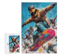 Colorful Snowboarding Action Puzzle 1000 Pièces Educa Jouet en Bois Cadeau Unique Décoration Intérieure Jeu Éducatif Challenge Toy Adultes Et Enfants À Partir De 14 Ans 300 PCS