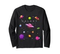 Colorful Space Planets Galaxy Graphic Design Shot Sleeve Manche Longue