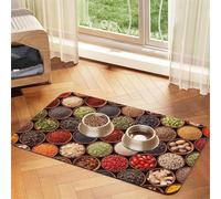 Colorful Spices and Herbs,Waterproof Pet Feeding Mat,PU Leather Placemats for Cat Dog Water Bowl,Food Mats,30x45cm