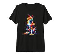 Colorful Splash Art Basenji Barkless Dog T-Shirt Haut de Gamme