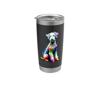 Colorful Splash Art Bedlington Terrier Rothbury Terrier Gobelet isotherme en acier inoxydable double paroi