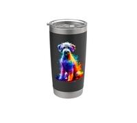 Colorful Splash Art Bedlington Terrier Rothbury Terrier Gobelet isotherme en acier inoxydable double paroi