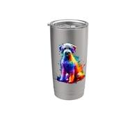 Colorful Splash Art Bedlington Terrier Rothbury Terrier Gobelet isotherme en acier inoxydable double paroi