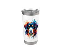 Colorful Splash Art Entlebucher Mountain Dog Gobelet isotherme en acier inoxydable double paroi