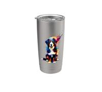 Colorful Splash Art Entlebucher Mountain Dog Gobelet isotherme en acier inoxydable double paroi