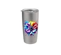 Colorful Splash Art Fleur D'Anémone Gobelet isotherme en acier inoxydable double paroi