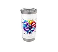 Colorful Splash Art Fleur D'Anémone Gobelet isotherme en acier inoxydable double paroi