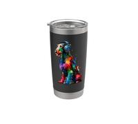 Colorful Splash Art Headphones Scottish Deerhound Gobelet isotherme en acier inoxydable double paroi