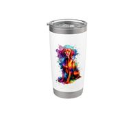 Colorful Splash Art Hungarian Vizsla Magyar Vizslas Gobelet isotherme en acier inoxydable double paroi