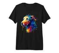 Colorful Splash Art Irish Wolfhound T-Shirt Haut de Gamme