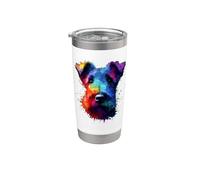 Colorful Splash Art Kerry Blue Terrier Terriers Gobelet isotherme en acier inoxydable double paroi